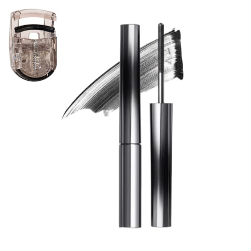 Faccelove's Ironeye Mascara, Faccelove Iron Wand Mascara, 3D Curling Eyelash Iron with Eyelash Curler, Iron Wand Mas-cara, Waterproof, Long-Lasting and Smudge-Free (Schwarz, 1 PCS) von Generisch