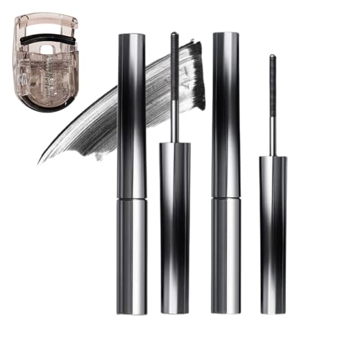 Faccelove's Ironeye Mascara, Faccelove Iron Wand Mascara, 3D Curling Eyelash Iron with Eyelash Curler, Iron Wand Mas-cara, Waterproof, Long-Lasting and Smudge-Free (Schwarz, 2 PCS) von Generisch