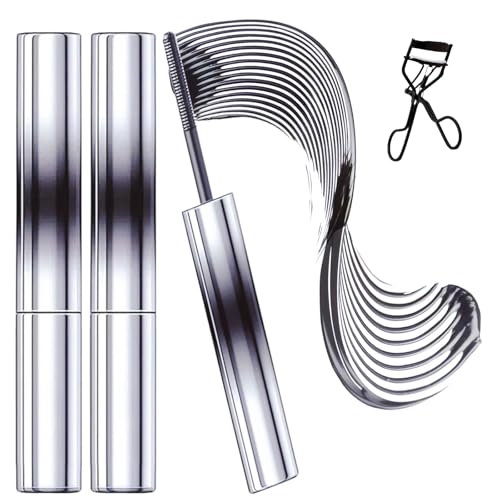 Faccelove's ironeye mascara, 2 PCS Faccelove's Iron Wand Mascara, Metall-Mascara-Stab,3D Curling Eyelash, Waterproof, Natürliche Länge und Langanhaltend von Generisch