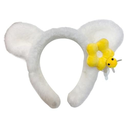 Face Washing Plush Headband, Spa Makeup Hairband with Bear Ears, Women Non-Slip Cute Accessory, Fashion Styling Tool for Pilates, Workouts, and Running, 6.1x1.18 Inches von Generisch