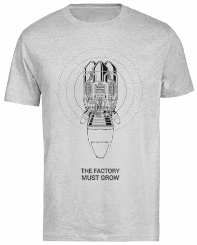 Factorio Rocket with The Factory Must Grow Männliches Graues T-Shirt Für Herren, Kurzärmeliges T-Shirt von Generisch
