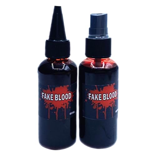 Fake Blood Für Halloween - 60ml Realistisches Cosplay Make-up Künstliches Blut Abwaschbar,Halloween Zubehör Für Theater Karneval Maskerade Escape Room von Generisch