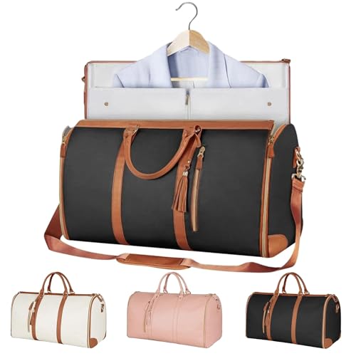 Generisch Faltbare Kleider-Reisetasche, Reise-Kleidertasche, Kleider-Reisetasche für Damen, Handgepäcktasche, Anzug-Reisetaschen für Herren, Schwarz von Generisch