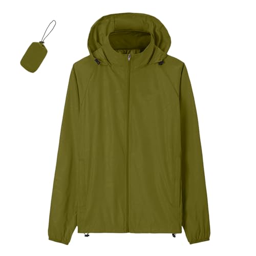 Faltbare Regenjacke Herren Ultraleicht Mit Tasche 2xl Schwarz Wasserdicht Atmungsaktiv Outdoorjacke Mit Kapuze Leichte Freizeitjacke Fahrrad Windbreaker Funktionsjacke Für Wandern Reisen Xxxl Xl Grün von Generisch