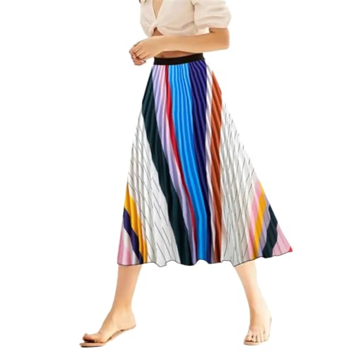 Faltenrock für Damen, gepunktet, elastisch, hohe Taille, A-Linie, Midi-Röcke, langer Rock, 1095-125, Einheitsgröße Faltenrock für Damen, gepunktet, elastisch, hohe Taille, A-Linie, Midi-Röcke, langer Rock, 1095-125, Einheitsgröße von Generisch
