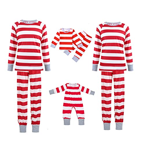 Familien Pyjama Weihnachten Nachtwäsche Set/Mama Papa Xmas Langarm Rundhals Weihnachten Schlafanzug Couple Kinder Familie Weihnachtspyjama Set/Weihnachts Passender Pyjamas Nachthemd Hausanzug von Generisch