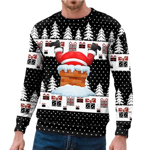 Familien Weihnachtspullover, Weihnachtspullover Herren Rentier Lustig 3D Weihnachts Sweatshirt Pullover Weihnachts Pullover für Männer Weihnachtspulli Familie Lustige Unisex Sweatshirts Christmas von Generisch