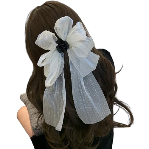 Fan Tassel Hair Claw Clip, Strass funkelnde Bowknot Hai Haarspangen, doppelseitige Mesh Bubble Grip Clip Styling Zubehör (I,Freie Größe) von Generisch
