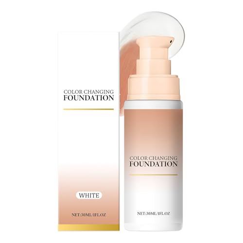 Farb ändernde Foundation - 1Color ändernde Foundation | Full -Deckungsgesichts -Founndation | Wasserdichtes Anti -Aging -Make -up | Aufhellen Concealer für empfindliche Haut Bühne Reisebühne Girl Fest von Generisch