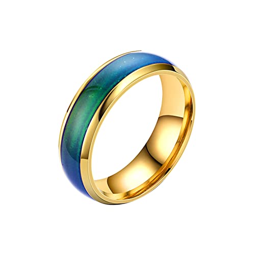 Farbempfindlicher Temperaturring, farblichter, modischer Glasurwechsel, austauschbare Ringe (Gold, 6) von Generisch