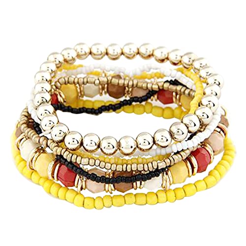 Farbenfrohes Perlenarmband-Set, süßes Armband ist das perfekte Geschenk für Freunde, Schwestern und Mädchen. Lassen Sie Ihr Armband Ihre modischen Halsketten für Frauen lang erleben, Einheitsgröße von Generisch