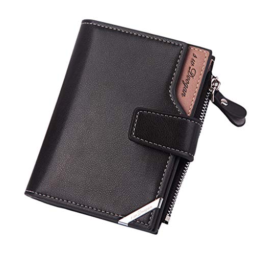 Farbige Tasche, Geldbörse, Karte, lang, Vintage, Leder, Retro, einfarbig, für Herren, Reisebrieftasche für Damen, Schwarz , Einheitsgröße Farbige Tasche, Geldbörse, Karte, lang, Vintage, Leder, Retro, einfarbig, für Herren, Reisebrieftasche für Damen, Schwarz , Einheitsgröße von Generisch