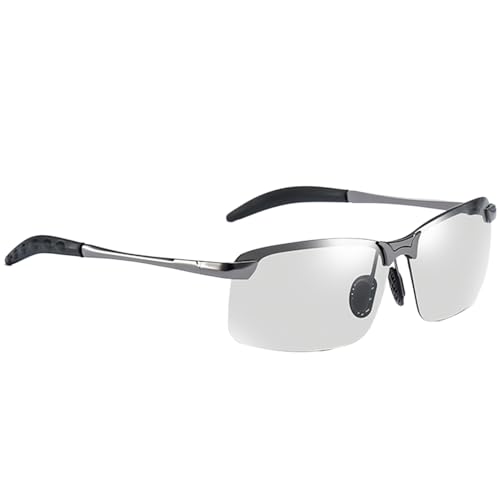 Farbwechsel-Sonnenbrille für Herren, UV400-Schutz, blendfrei, polarisierte Fahrbrille, Outdoor-Brille für Herren, weiß, Refer to description von Generisch