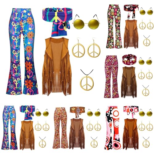 Faschingskostüme, Karneval Kostüm Herren, Kostüm Damen Fasching, Faschingskostüme Damen, 70er Jahre Outfit Damen, Karnevalskostüm Damen, Hippie Kleid, Hippie Kleidung Damen, Hawaii Hemd Damen, von Generisch