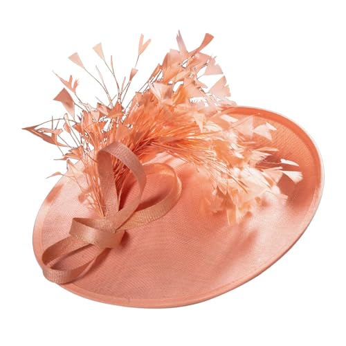 Fascinator Damen Frauen Braut Haarschmuck Vintage Headwear Haar Accessoire Elegant Haarklammer Schleier Stirnband mit Federn Blumen Kopfbedeckung Hochzeit Kirche Haarschmuck Cocktail (One Size) von Generisch