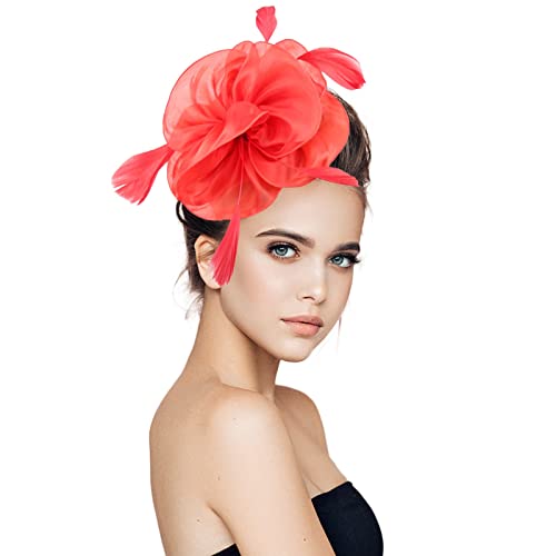 Fascinator Hut Damen Hochzeit Haarschmuck Schleier Hut Mädchen Tea Party Stirnband Frauen Pillbox Karneval Haarklammer Karneval Teeparty Kirche Haarschmuck von Generisch