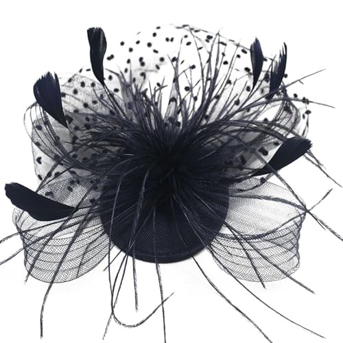 Fascinator Hut Damen Hochzeit Haarschmuck Schleier Hut Mit Schleier Federn Blumen Mesh Stirnband Clip Frauen Pillbox Hut Blumen Mesh Für Party Kirche Hochzeit Cocktail von Generisch