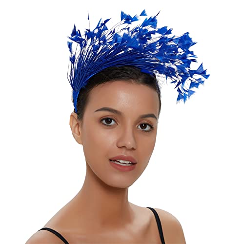 Fascinator Hut Damen Vintag Headwear Haar Accessoire Mit Schleier Federn Blumen Mesh Stirnband Clip Frauen Pillbox Hut Karneval Haarklammer Karneval Teeparty Kirche Haarschmuck von Generisch