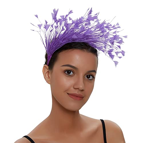 Fascinator Hut Damen Vintag Headwear Haar Accessoire Mit Schleier Federn Blumen Mesh Stirnband Clip Frauen Pillbox Hut Karneval Haarklammer Karneval Teeparty Kirche Haarschmuck von Generisch