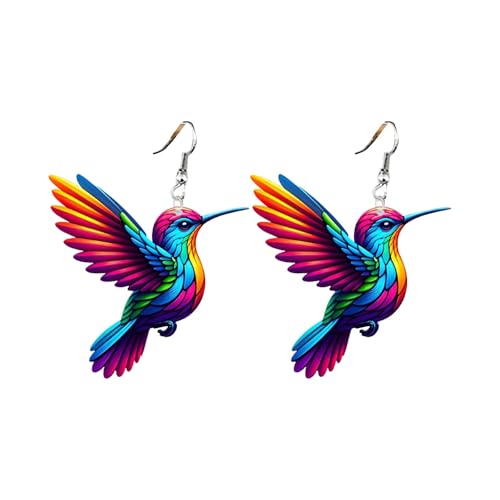 Fashion Acrylic 2D Bird Pendant Earrings | Perfect Accessory For Everyday Wear And Casual Looks Ohrringe Mädchen Perlen (A, One Size) von Generisch