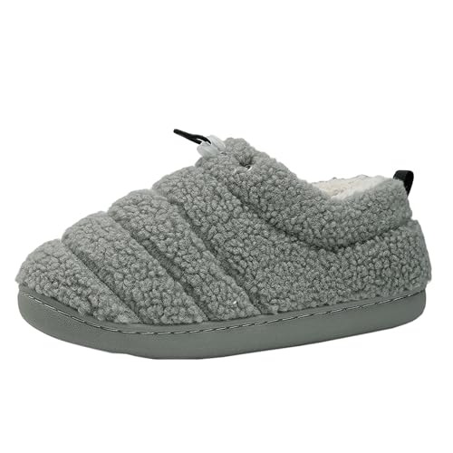 Fashion Schuhe Damen Paare Männer Frauen Slip On Pelzigen Flache Hause Winter Runde Zehe Halten Warme Feste Hausschuhe Schuhe Weiße Keilabsatz Schuhe Damen Weis (Grey, 37) von Generisch