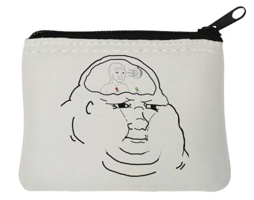 Fat Wojak Feels Guy Funny Little Guy Control Meme Neopren-Münzgeldbörse, 10 x 11 cm, Weiß von Generisch