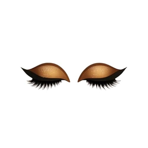 Fauler Lidschatten Wimpern Patch, 2 in1-Glitzer Lidschatten Falsches Eyelash Eyeliner Aufkleber, Wiederverwendbare Eye Lazy Make up Aufkleber, Crystals Rhinestones for Music Carnival Party (Braun) von Generisch