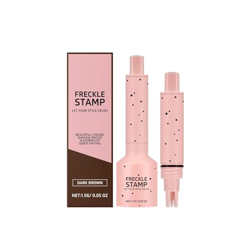 Faux Freckles Stamp, Waterproof Makeup, Compact & Portable Design,Colored Sunspots Marker for Creative Makeups Looks Stage Performances Cosplay or Everyday, Zum perfekten Freckles-Look (dark brown) von Generisch