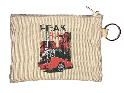 Fear This Red Muscle Car Graphic Schlüsselanhänger Münzbörse Beige von Generisch