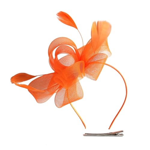 Feder-Fascinator mit Feder-Haarreif für Damen, Derby-Kopfbedeckung, Cocktail, Hochzeit, Party, Haarschmuck von Generisch