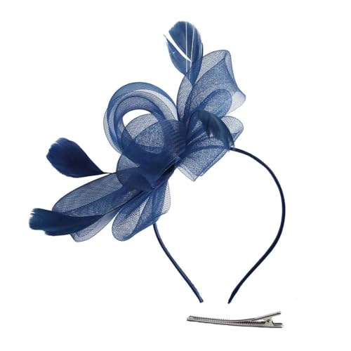 Feder-Fascinator mit Feder-Haarreif für Damen, Derby-Kopfbedeckung, Cocktail, Hochzeit, Party, Haarschmuck von Generisch