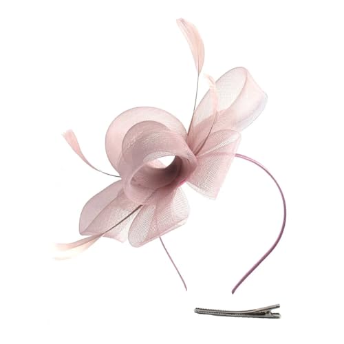 Feder-Fascinator mit Feder-Haarreif für Damen, Derby-Kopfbedeckung, Cocktail, Hochzeit, Party, Haarschmuck von Generisch