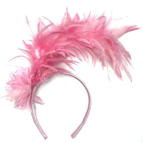 Feder Haarschmuck Damen Karneval Clown Kostüm Lustige Kopfbedeckung Schwarz Federboa Fascinator Stirnband Party Kopfbedeckung Silvester Haarreif Kopfschmuck 20Er Jahre Haarschmuck von Generisch