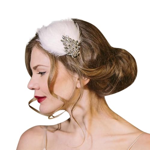 Feder Haarschmuck Damen Regenbogen Haarreif 20er Jahre Haarband Feder Fasching Karneval Haarschmuck Schwarz Federboa Lustige Kopfbedeckung für Halloween Cosplay Hochzeit Party Kopfschmuck von Generisch