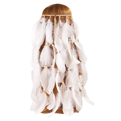 Feder Kopfschmuck Boho Hippie Stirnband Hippie Boho Feder Stirnband Tassel Haarband Pfauenfeder Stirnband für Damen Stirnband Gürtel Haarband Haarschmuck Hippie Boho Haarbänder (AB-White, One Size) Feder Kopfschmuck Boho Hippie Stirnband Hippie Boho Feder Stirnband Tassel Haarband Pfauenfeder Stirnband für Damen Stirnband Gürtel Haarband Haarschmuck Hippie Boho Haarbänder (AB-White, One Size) von Generisch