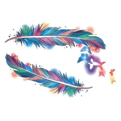 Feder Schmetterling Temporäre Tattoo Aufkleber Abdeckung Narben Wasserdichte Weibliche Langlebige Gefälschte Tattoos Für Männer Und Frauen von Generisch