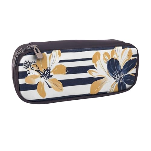 Federmäppchen, Schreibwaren, Make-up-Tasche, Bargeld, Münzen, Organizer-Taschen, Marineblaue weiße Streifen 9, Einheitsgröße, Taschen-Organizer von Generisch