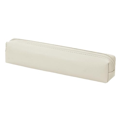 Federmäppchen Aus PU-Leder - Federmäppchen Für Stifte | Tragbare Schreibwarentasche Mit Federmäppchen | Kompakte Kosmetiktasche Mit Reißverschluss | Schreibwarenetui Mit Reißverschlüssen, beige, von Generisch