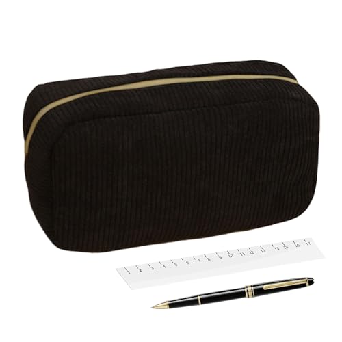 Federmäppchen Etui - Cord Federtasche Organizer Mit Weichem Reißverschluss Maßstab Halter Multifunktional,Weicher Reißverschluss Lineal Halter Multifunktional für Kinder Jugendliche Erwachsene Grundsc von Generisch