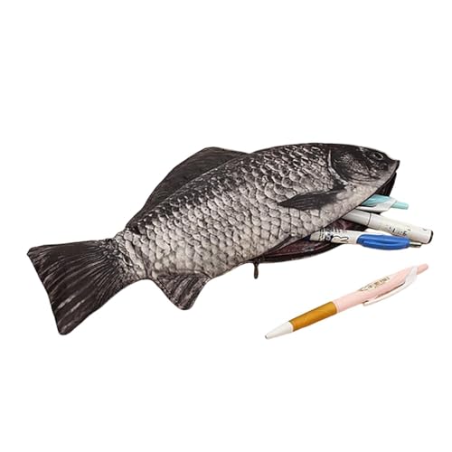Federmäppchen – Federmäppchen | Fisch-Federmäppchen | Schreibwaren-Organizer | Fischförmiges Federmäppchen mit Reißverschluss geformte Schreibwaren-Tasche für Schule, Klassenzimmer, Büros &, von Generisch