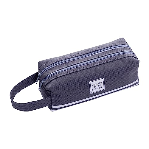 Federmäppchen Mäppchen Cord-Stoff Mädchenstoßfeste Stiftetasche Mäppchen Schlamperbox Bleistifttasche für Middle School College Office Studentin Mädchen Geschenk -kariert,Grau von Generisch