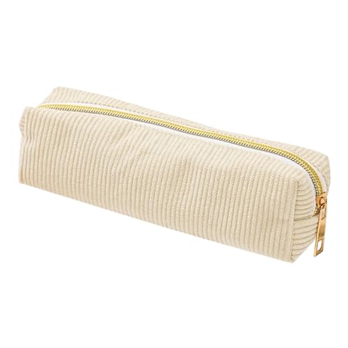 Federmäppchen Organizer - Ästhetisches Design Federtasche | Großes Fassungsvermögen Cordstoff Einfarbige Tasche für Schreibwaren Marker Radiergummis Stifte Lineal Notizblock von Generisch