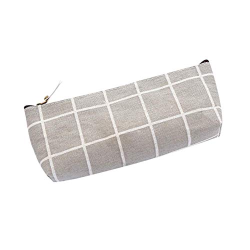 Federmäppchen Reißverschlusstasche Durable Canvas Plaid Print Schüler Stifthalter Organizer Schreibwaren Tasche Grau Tragbar und nützlich Federmäppchen Reißverschlusstasche Durable Canvas Plaid Print Schüler Stifthalter Organizer Schreibwaren Tasche Grau Tragbar und nützlich von Generisch
