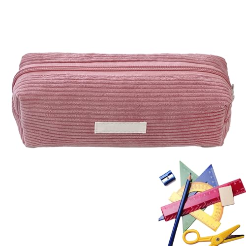Federmäppchen aus Cord - Schüleretui mit Großer Kapazität | Stiftetasche für Mädchen | Stifthalter in Unifarbe, Schreibwaren-Organizer und Tragbare Kosmetiktasche mit Reißverschluss für Teenager, Büro Federmäppchen aus Cord - Schüleretui mit Großer Kapazität | Stiftetasche für Mädchen | Stifthalter in Unifarbe, Schreibwaren-Organizer und Tragbare Kosmetiktasche mit Reißverschluss für Teenager, Büro von Generisch