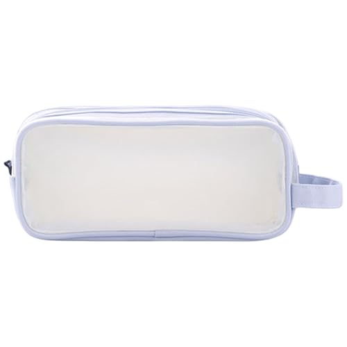 Federmäppchen aus Netzstoff – transparentes Netz-Federmäppchen | Mêsh Stifteetui | Hand-Multifunktions-Bleistifttasche | Multifunktions-Bleistifttasche | Make-up-Kosmetiktasche, hellblau, Refer to von Generisch