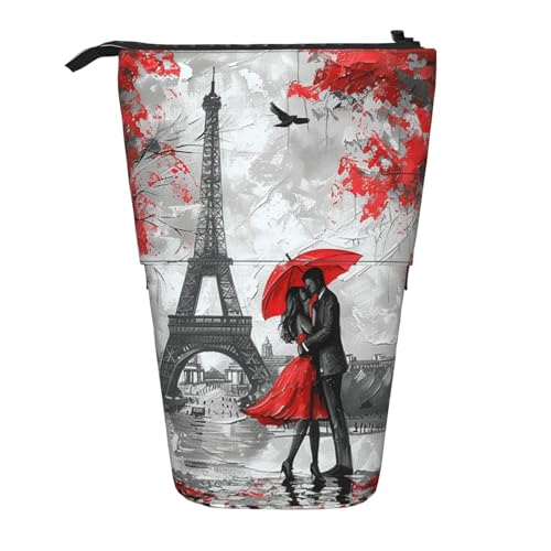 Federmäppchen für Ölgemälde, Motiv: Paris, Eiffelturm, Stifteetui, Teleskop-Bleistifttasche, Pop-Up-Kosmetiktasche, Schreibwaren-Organizer für Schule, Büro, Reisen von Generisch