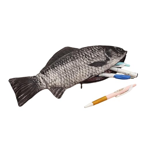 Federmäppchen in Fischform, -Federtasche, Münzgeldbörse, lustiges Nylon-Federmäppchen für Schule, Klassenzimmer, , Büros von Generisch