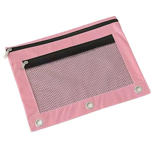 Federmäppchen mit 3 Ringen, Doppeltasche und transparentem Fenster, großes Fassungsvermögen, Schulbedarf, Organizer für Schule oder Büro, Geschenk für Lehrer, Studenten, rose, 1 Stpck, Einfarbig Federmäppchen mit 3 Ringen, Doppeltasche und transparentem Fenster, großes Fassungsvermögen, Schulbedarf, Organizer für Schule oder Büro, Geschenk für Lehrer, Studenten, rose, 1 Stpck, Einfarbig von Generisch