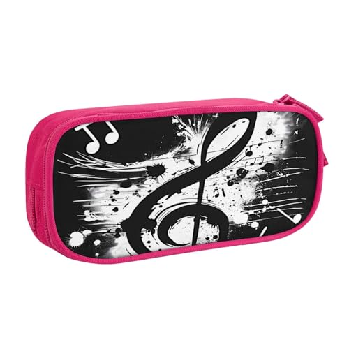 Federmäppchen mit Aquarell-Musiknoten, für Jungen und Mädchen, Vintage-Kunst, große Stifttasche, Schreibtisch-Organizer, Federmäppchen für Schule, Büro, Make-up-Tasche mit Reißverschluss, blau von Generisch
