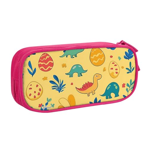 Federmäppchen mit Dinosaurier-Ei-Motiv für Jungen und Mädchen, niedliches Dino, große Stifttasche, Schreibtisch-Organizer, Federmäppchen für Schule, Büro, Make-up-Tasche mit Reißverschluss, blau von Generisch